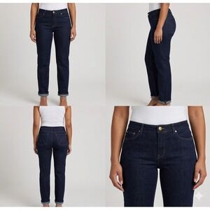 Apparel Collection Straight Jeans Womens 18-R Navy Blue Denim Classic 5-Pockets